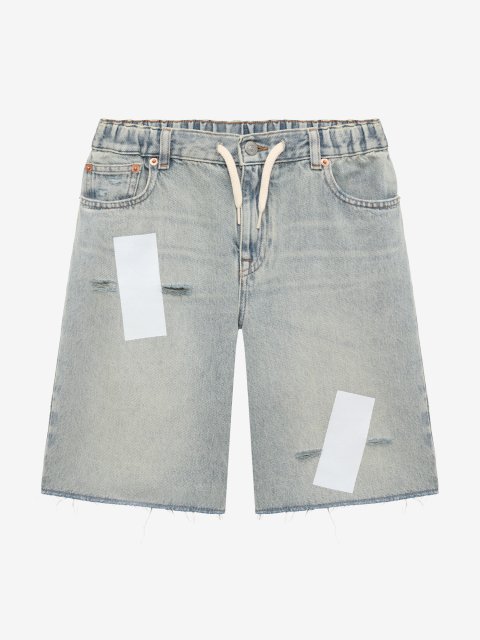 Светло-серые джинсовые шорты MM6 Maison Margiela из хлопка: фото - Invogue