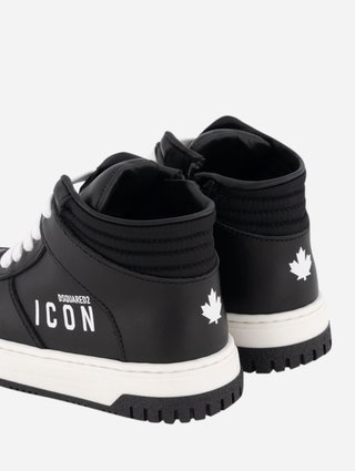 Чорные кеды DSQUARED KID с логотипом: фото 3 - Invogue
