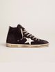 Темно-синие кеды Golden Goose из замши и кожи: фото - Invogue