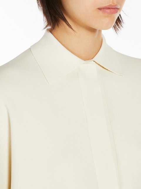 Белая блузка Max Mara из вискозной пряжи: фото 4 - Invogue