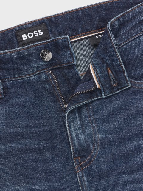 Сині джинси BOSS з еластичного деніму: фото 4 - Invogue