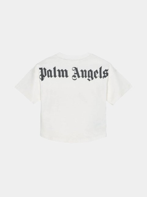 Біла укорочена футболка Palm Angels з бавовни: фото 1 - Invogue