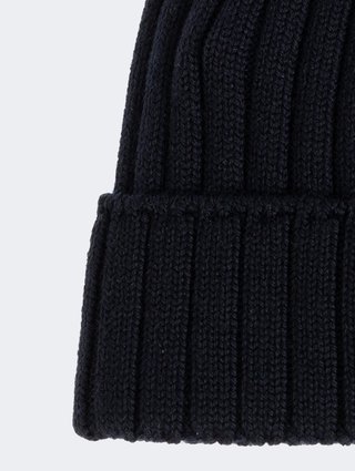 Темно-синя шапка Moncler з чистої вовни: фото 3 - Invogue