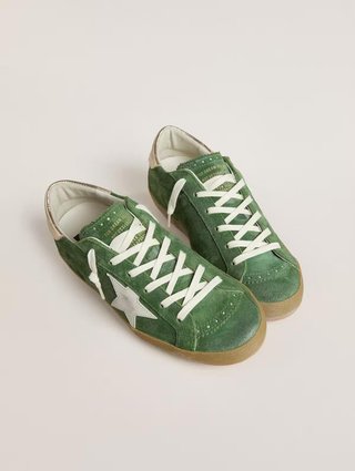 Зелені снікерси GOLDEN GOOSE зі шкіри: фото 1 - Invogue