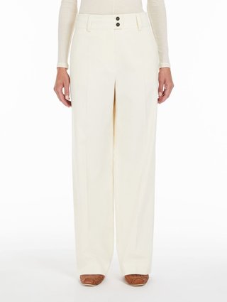 Молочные брюки WEEKEND MAX MARA свободного кроя: фото 1 - Invogue