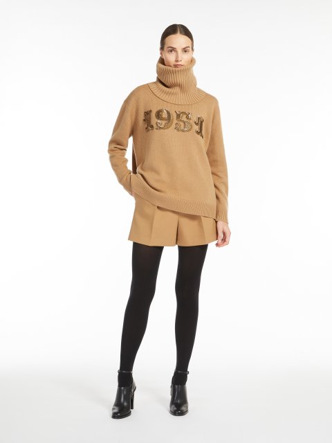 Темно-бежевый свитер Max Mara с большим высоким горлом: фото 4 - Invogue