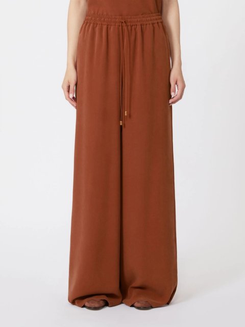 Теракотові брюки MAX MARA з чистого шовку: фото 2 - Invogue