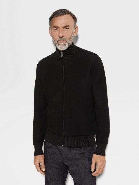 Чорний светр ZEGNA з кашеміру та шовку: фото 3 - Invogue