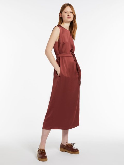 Терракотовое платье WEEKEND MAX MARA без рукавов: фото 3 - Invogue