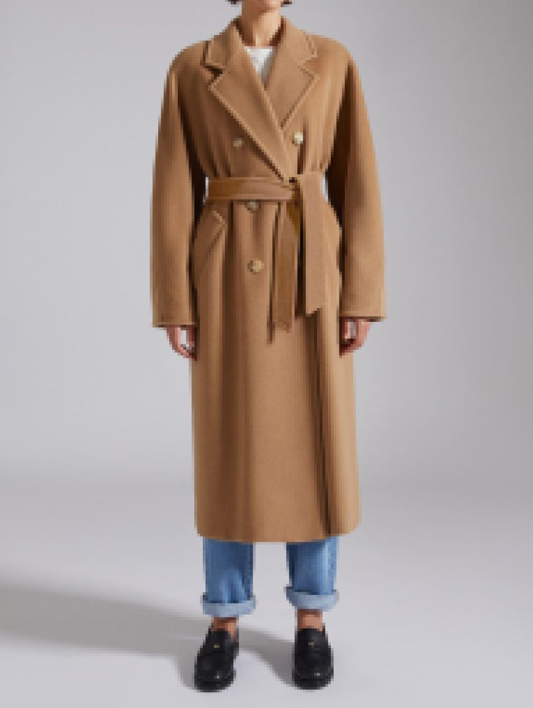 Темно-бежевое пальто MAX MARA из шерсти и кашемира: фото 2 - Invogue