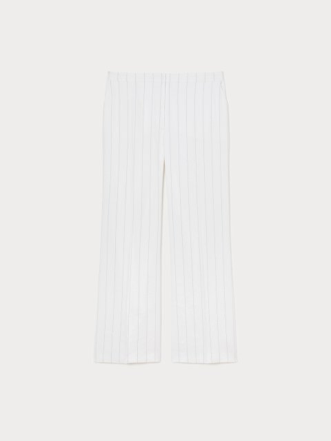 Белые брюки Marina Rinaldi из смеси льна: фото - Invogue