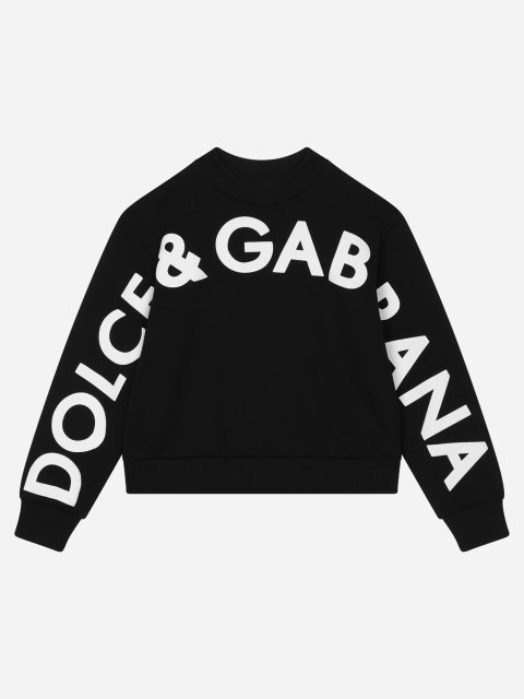 Чорний світшот DOLCE&GABBANA з логотипом oversize fit: фото - Invogue