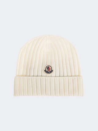 Бежева шапка Moncler з чистої вовни: фото - Invogue