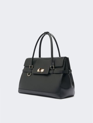 Чёрная сумка MAX MARA из кожи: фото 2 - Invogue