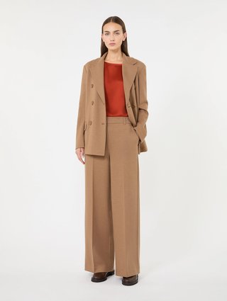 Темно-бежеві штани Max Mara з вовни та бавовни: фото 1 - Invogue