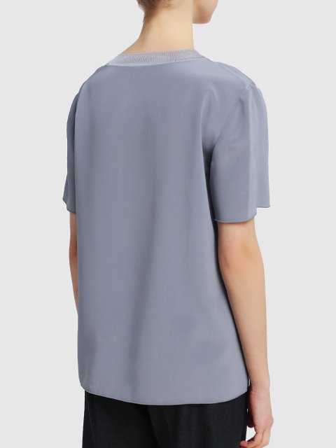 Серебристая блуза JOSEPH: фото 4 - Invogue