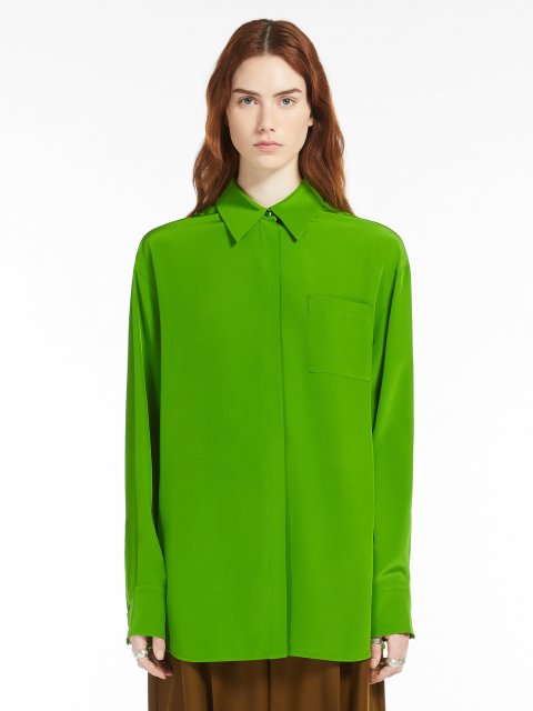 Зелена сорочка Sportmax з шовку: фото 1 - Invogue