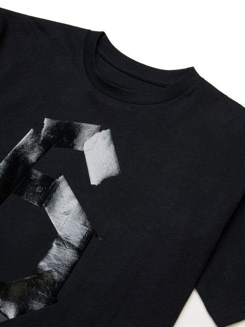 Чорна футболка MM6 Maison Margiela з бавовни: фото 2 - Invogue
