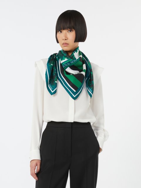 Зелена хустка MAX MARA з принтом: фото 1 - Invogue