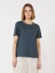 Темно-синя футболка Max Mara з бавовни та модалу: фото 2 - Invogue