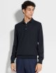 Темно-синее поло ZEGNA из кашемира и шелка: фото 4 - Invogue