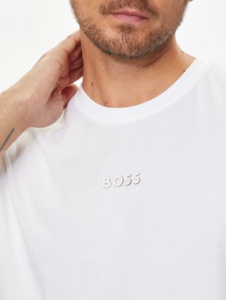 Белая футболка BOSS из хлопка: фото 4 - Invogue