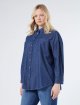 Темно-синяя блуза MARINA RINALDI из хлопка: фото 2 - Invogue