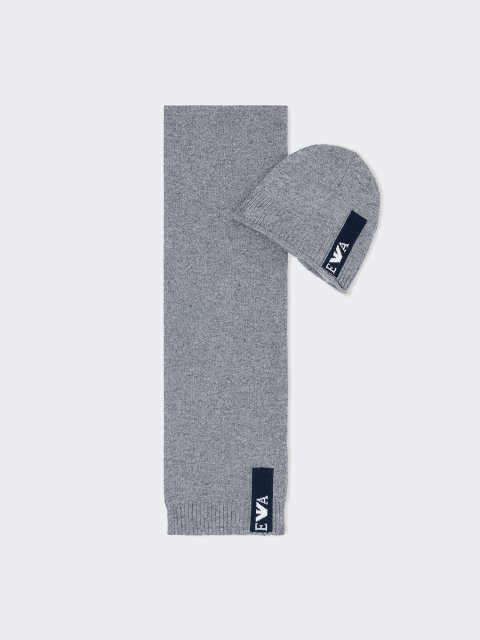 Сіра шапка, шарф EMPORIO ARMANI KIDS : фото - Invogue