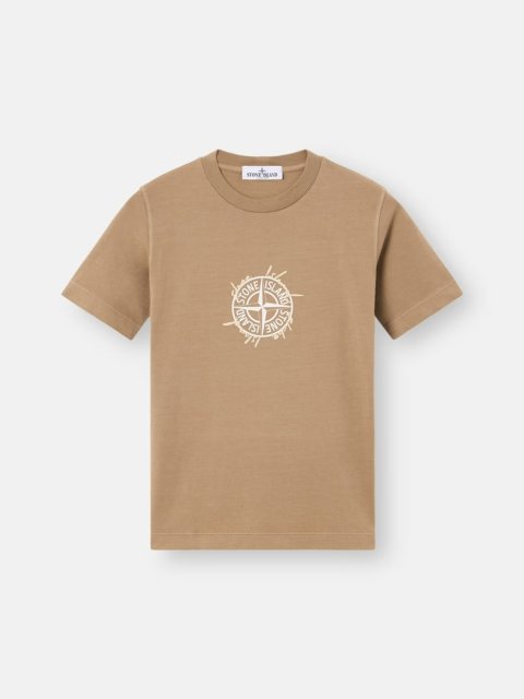 Сіра футболка з логотипом Stone Island з бавовни: фото - Invogue