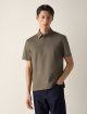 Темно-бежева футболка-поло Zegna з бавовни з вишивкою: фото 1 - Invogue