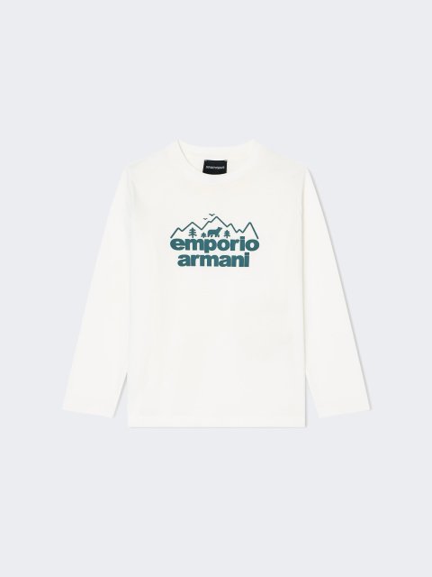 Белый джемпер EMPORIO ARMANI KIDS из хлопка: фото - Invogue