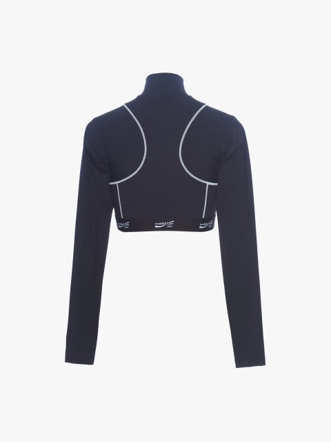 Черный топ Push Button из джерси: фото 2 - Invogue