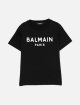 Чорна футболка Balmain з логотипом з бавовни: фото - Invogue