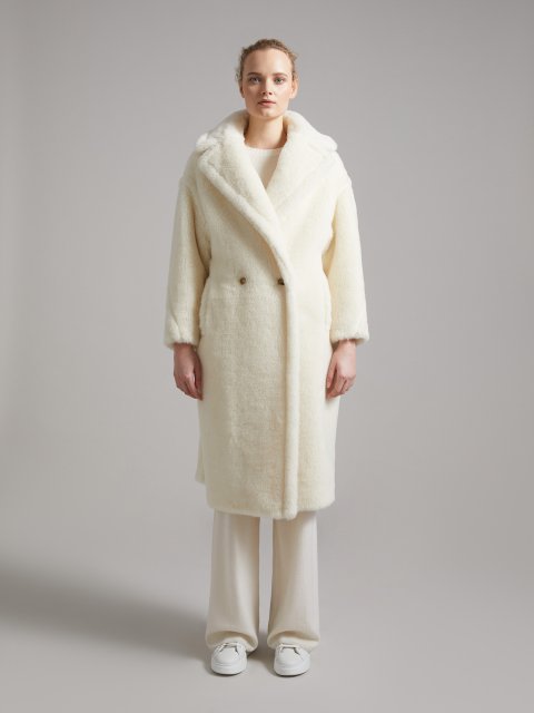 Біле пальто MAX MARA Teddy Bear: фото 3 - Invogue