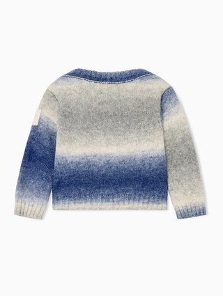 Сине-серый свитер Emporio Armani из хлопка и акрила: фото 1 - Invogue
