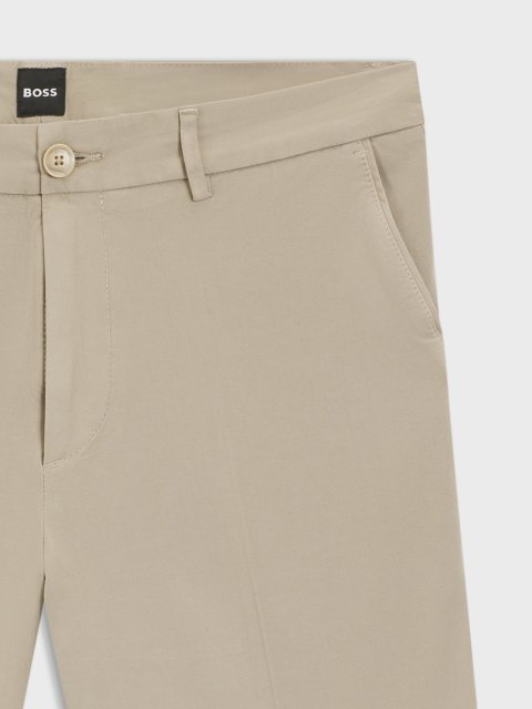 Бежеві шорти BOSS з еластичного бавовняного твілу: фото 1 - Invogue