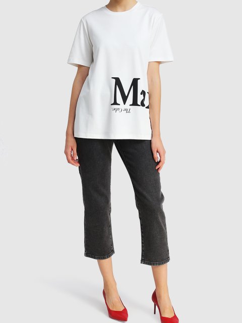 Белая футболка MAX MARA: фото 1 - Invogue