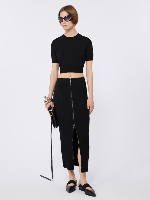 Чорний светр SPORTMAX з еластичної віскози: фото 1 - Invogue