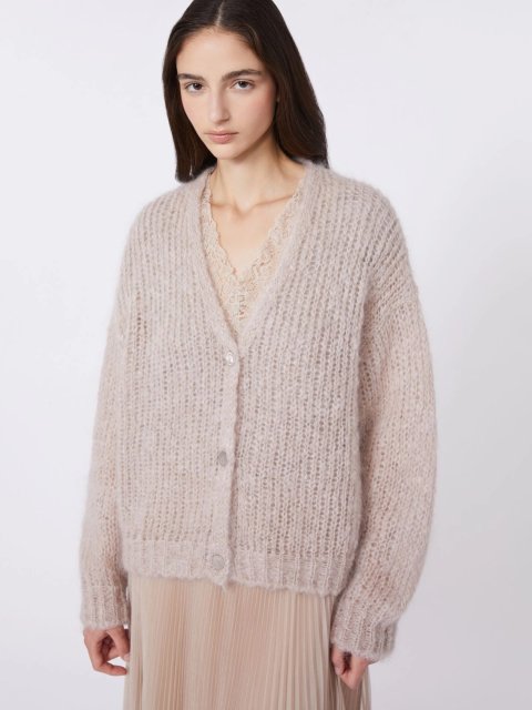 Бежевий кардиган WEEKEND MAX MARA з суміші мохеру: фото 4 - Invogue