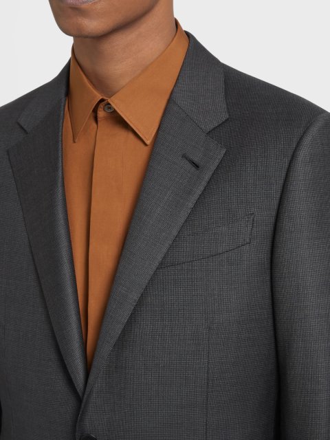 Серый костюм Zegna из оригинальной шерсти Trofeo™: фото 3 - Invogue