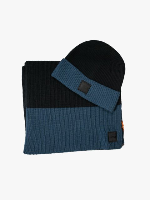 Тёмно-синий шарф BOSS: фото - Invogue