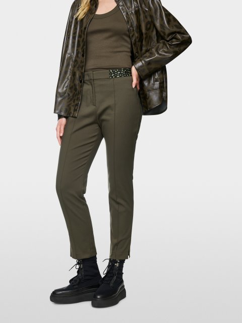 Оливковые брюки MARC CAIN из смеси хлопка: фото 4 - Invogue