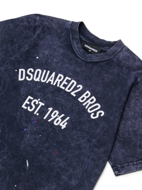 Сині футболка та шорти Dsquared з бавовни: фото 3 - Invogue