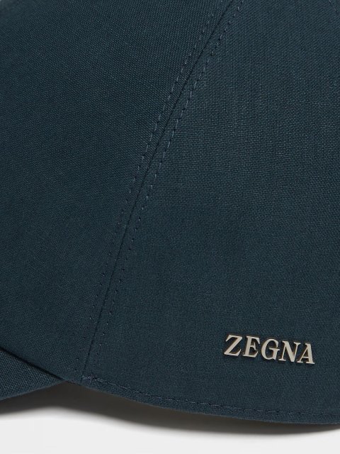 Синя кепка ZEGNA з льону: фото 2 - Invogue