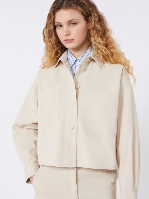 Бежева сорочка WEEKEND MAX MARA з бавовняного деніму: фото 4 - Invogue