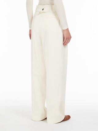 Молочные брюки WEEKEND MAX MARA свободного кроя: фото 2 - Invogue