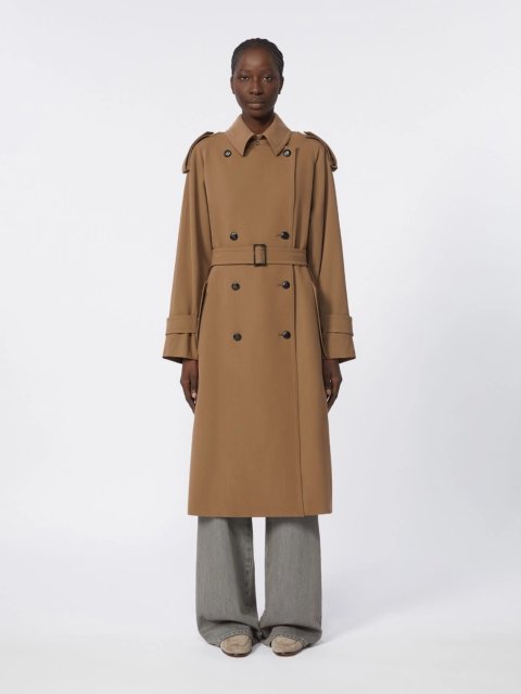 Коричневий тренч MAX MARA з вовняного габардину: фото 2 - Invogue