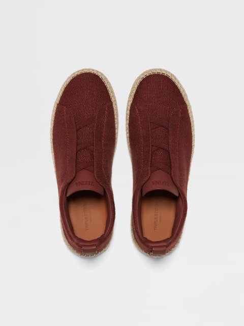 Червоні еспадрильї ZEGNA з віскози, льону та шкіри: фото 2 - Invogue