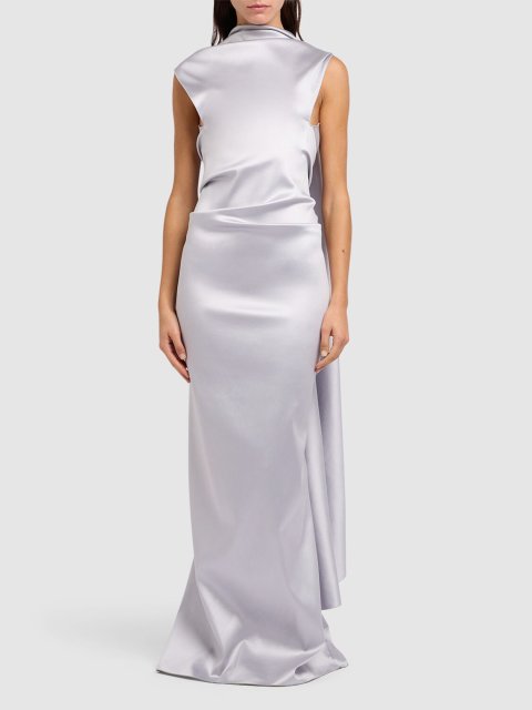 Срібляста сукня Sportmax з драпіруванням: фото 1 - Invogue