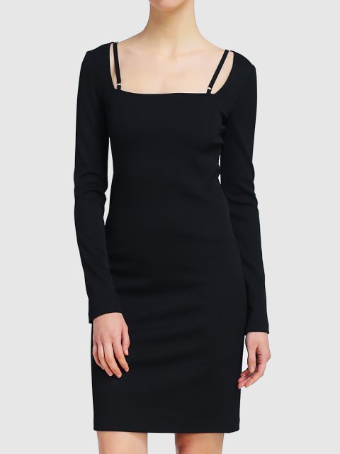 Чёрное платье HELMUT LANG: фото 3 - Invogue